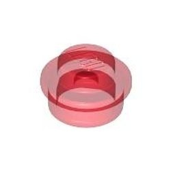 4073-17G Platte plaat 1x1 rond transparant rood gebruikt *1B375