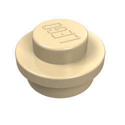 4073-2 Platte plaat 1x1 rond crème NIEUW *1B206