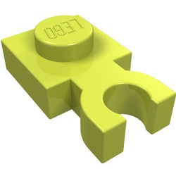4085-76 Platte plaat 1x1 met verticale clip lime, midden NIEUW *1B286