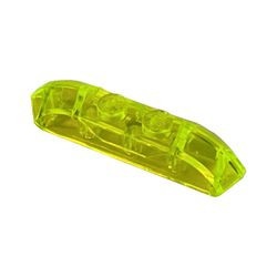 40996-16G Steen 1x4 met schuine einden en twee noppen transparant, neongroen gebruikt *1L0000