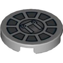 4150px19-86G Tegel 2x2 rond SW Radial Machinery grijs, licht (blauwachtig) gebruikt *5T07-03