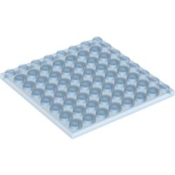 41539-74G Platte plaat 8x8 transparant middenblauw gebruikt *1A048