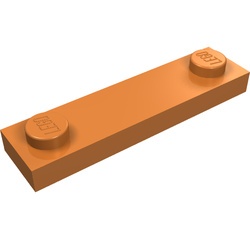 41740-150 Platte plaat 1x4 twee noppen buitenkant groef caramel, midden NIEUW *1B350
