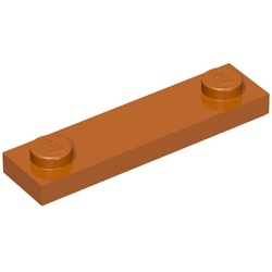 41740-68 Platte plaat 1x4 twee noppen buitenkant groef oranje, donker NIEUW *1B350