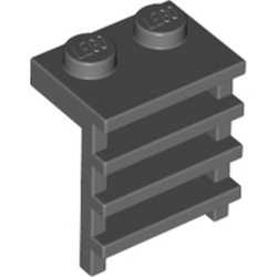 4175-85G Platte plaat 1x2 met trapje grijs, donker (blauwachtig) gebruikt *0L0001