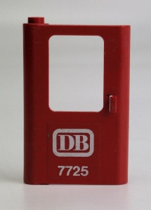 4181pb015-5G Trein, Deur 1x4x5 links met DB sticker en 7725 rood gebruikt *1D0000