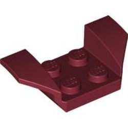 41854-59 Plaat 2x4 met spatbord verhoogde vleugels rood, donker NIEUW *5A019