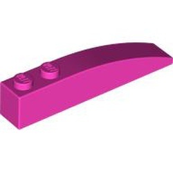 42022-47 Dakpan 6x1 gebogen met twee noppen roze, donker NIEUW *1B094
