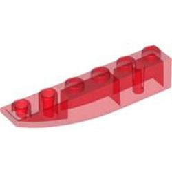42023-17G Omgekeerde dakpan 6x1 rond transparant rood gebruikt *1B403