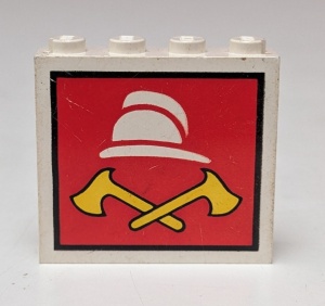 4215apx4-1G Paneel 1x4x3 met brandweerhelm wit gebruikt *0D0000