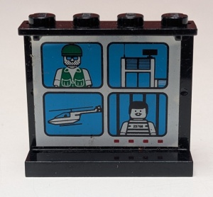 4215pb034-11G Paneel 1x4x3 met hoodkwartier binnenzijde (sticker) - Set 6398 zwart gebruikt *0D0000