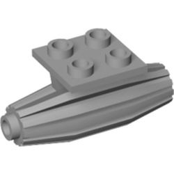 4229-86 Motor met groeven en topplaat 2x2 grijs, licht (blauwachtig) NIEUW *1D0000