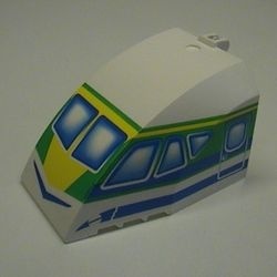 42602pb01-1G Cockpit met scharnier 8x6x4 met blauw/groen vliegtuig patroon (PAKKETPOST) wit gebruikt *