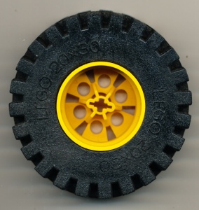 4266c02-3G Wiel 20x30 Technic, met zwarte band 20x30 Technic (4267) geel gebruikt *5W000 - Img 3