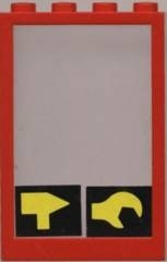 4347pb02-5G Raam 1x4x5 met vast glas, symbool hamer en moersleutel rood gebruikt *