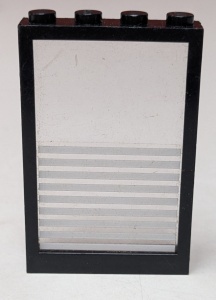 4347pb04-11G Raam 1x4x5 met vast glas met negen witte strepen (Sticker) zwart gebruikt *5S020