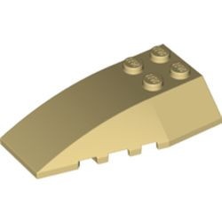 43712-2 Steen, wig 6x4 drievoudig gebogen crème NIEUW *0L000