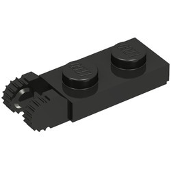 44302-11 Scharnierplaat 1x2- TWEE houders aan einde zwart NIEUW *1B299