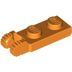 44302-4 Scharnierplaat 1x2- TWEE houders aan einde oranje NIEUW *1B299