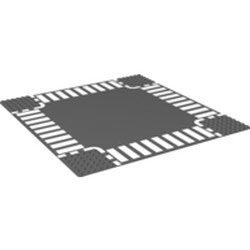 44343px3-85G Wegenplaat 32x32 kruispunt grijs, donker (blauwachtig) gebruikt *3K000