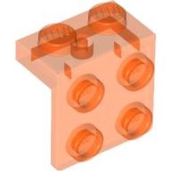 44728-18 Verbindingsplaat 1x2- 2x2 transparant neonoranje NIEUW *1B258