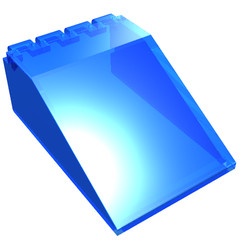 4474-14G Ruit 6x4x2 cockpit laag, scharnierend transparant donkerblauw gebruikt *1C009