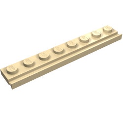 4510-2 Platte plaat 1x8 met deurrail/dakgoot crème NIEUW *1B317