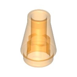 4589-98G Kegel 1x1x1 transparant oranje gebruikt *1B333