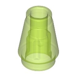 4589b-108 Kegel 1x1x1 transparant heldergroen NIEUW *1B085