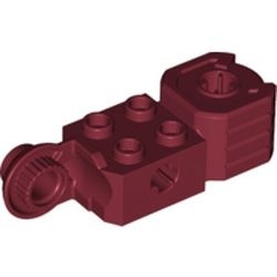 47431-59G Technic, steen 2x2 met asgat, vuist en rotatie Joint ball rood, donker gebruikt *