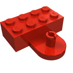 4747-5G Steen 2x4 met uitsteeksel en pin rood gebruikt *