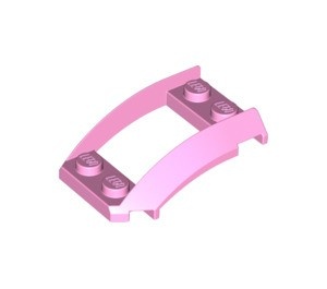 47755-104 Wigplaat gebogen 4x3 open met 4 noppen (raam) roze, helder NIEUW *0B008