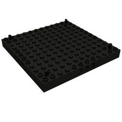 47976-11G Steen 12x12 met 3 pingaten aan elke kant zwart gebruikt *1L035