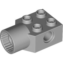 48169-86G Technic, steen 2x2 met gat en Rotation Joint Socket grijs, licht (blauwachtig) gebruikt *