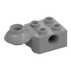 48170-86 Technic, steen 2x2 met gat and Rotation Joint Ball Half Top Horizontal grijs, licht (blauwachtig) NIEUW *