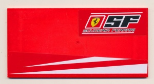 48288pb13R-5G Tegel 8x16 met SF SCUDERIA FERRARI en twee witte strepen RECHTS (Stickers) rood gebruikt *5T12-01