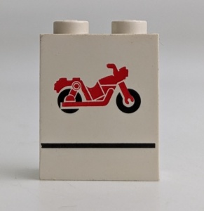 4864apx9-1G Paneel 1x2x2 met motorfiets wit gebruikt *0D0000