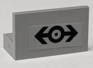 4865pb032-9G Paneel 1x2x1 Trein Logo (Sticker) lichtgrijs (klassiek) gebruikt *0D0000