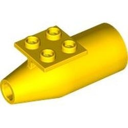 4868b-3G Motor met topplaat 2x2 grotere motor glad geel gebruikt *1D039