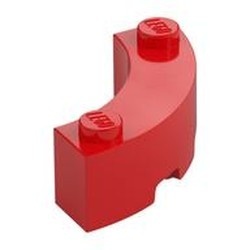 5152-5 Steen 3x3 gebogen (Macaroni) rood NIEUW *