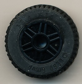 55981c03-11 'Wiel 18x14mm met pingat en spaken, met stevige band 58090 30.4x14 zwart NIEUW *5W000