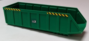 57781pb01-6G Laadbak 24x7 vrachtauto met 'L.C.B.' en gevarenstrepen op beide zijdes (6 stickers) PAKKETPOST groen gebruikt *1R0000