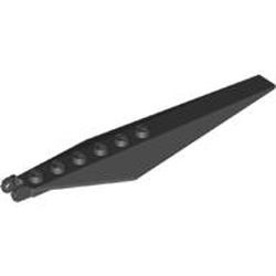 57906-11 Platte plaat 1x12 gebogen zijden spitse einden (Wiek) zwart NIEUW *5C007