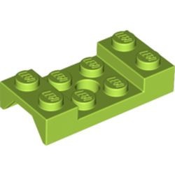 60212-34 Plaat 2x4 met spatbord (boven recht) met gat in midden lime NIEUW *5A022