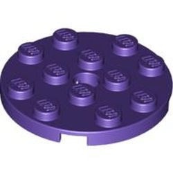 60474-89 Platte plaat 4x4 rond paars, donker NIEUW *5K000
