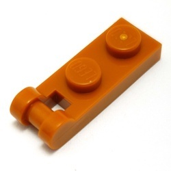 60478-68 Platte plaat 1x2 met gesloten hendel KOPZIJDE!!! oranje, donker NIEUW *1B295