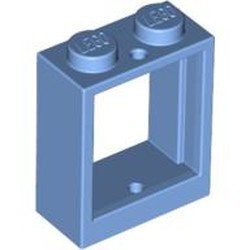 60592-42 Raam 1x2x2- vlak (NIEUWE stijl) ZONDER GLAS blauw, midden NIEUW *1B277