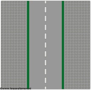 606p01-9G Wegenplaat 32x32 recht ZONDER FIETSPAD lichtgrijs (klassiek) gebruikt *3K000