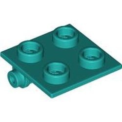 6134-39 Scharnierplaat- top 2x2 turquoise, donker NIEUW *1B325