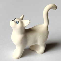 6175px1-1G Kat staand met blauwe ogen (Belville) wit gebruikt *1E010